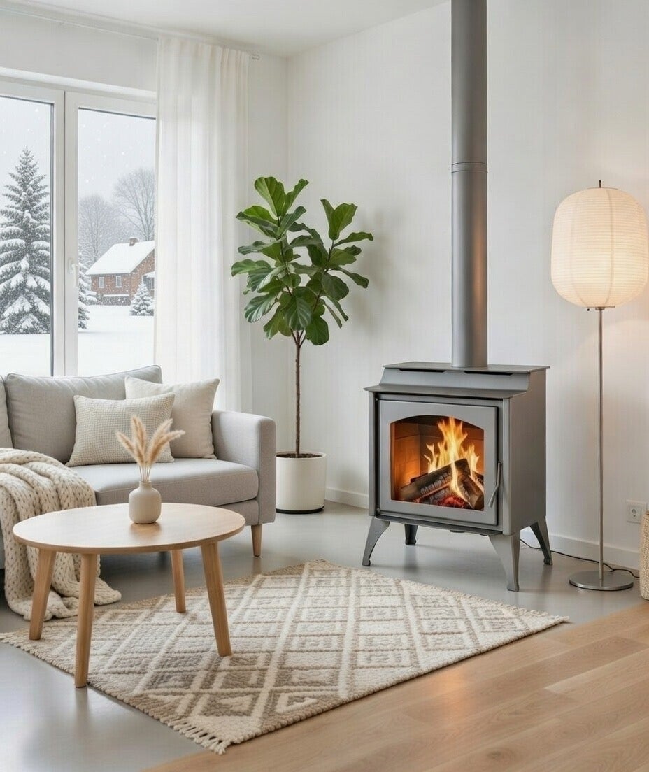 Estufa de leña robusta Juan Panadero Dakota 11 kw / Alto rendimiento 85 % / Triple conbustion / A+ / Cristal limpio