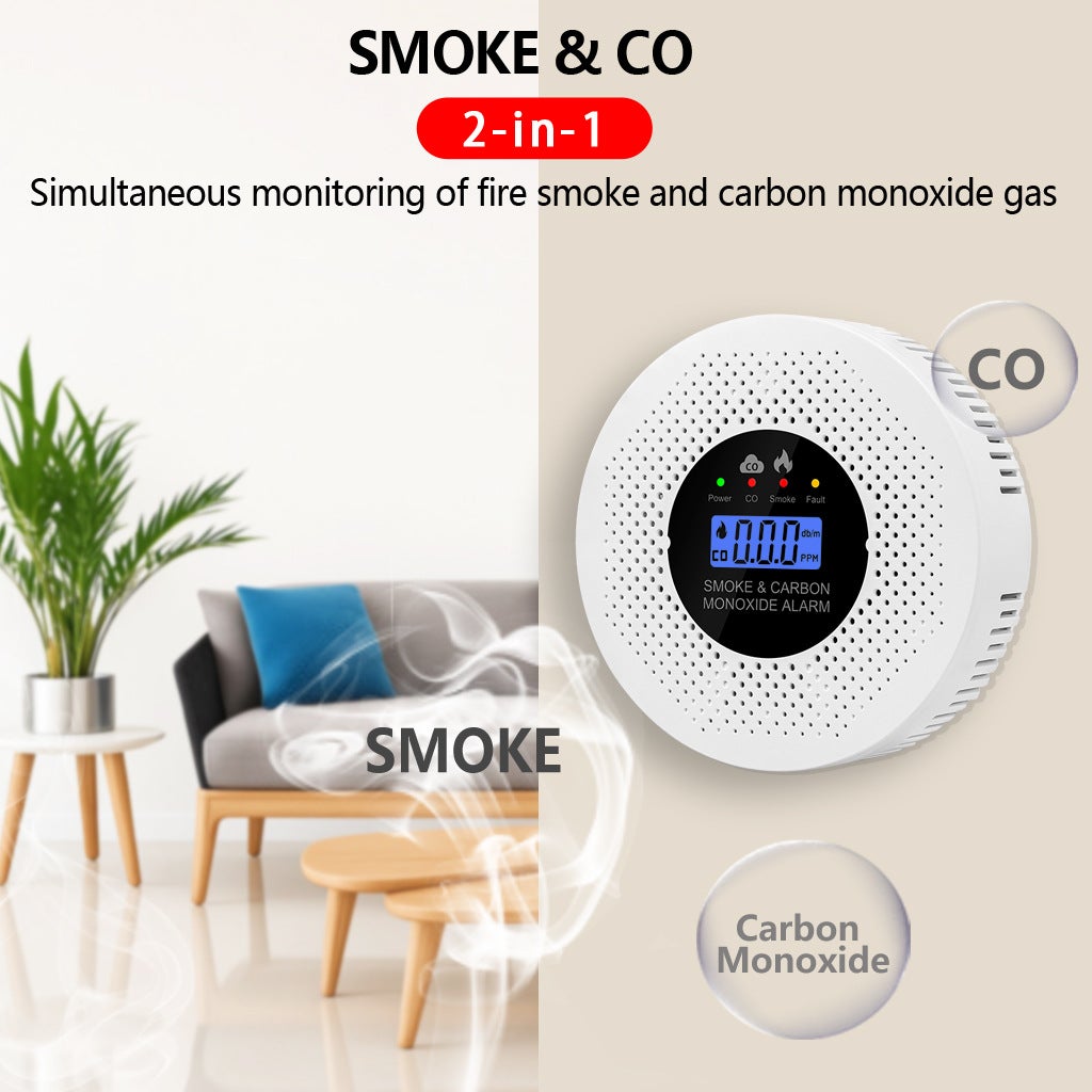 Detector de humo y monóxido de carbono BEAFACE Home 2 en 1, detección de 360°, alarma de gas para interiores, ideal para el hogar. - 4
