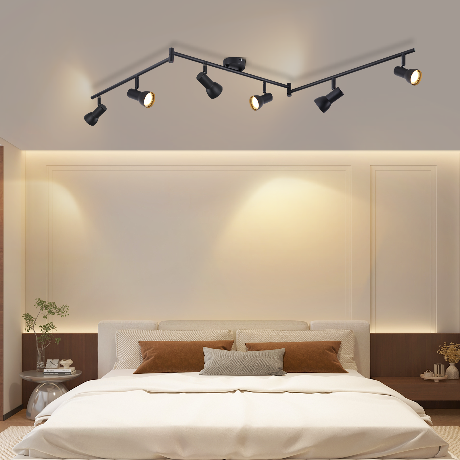 ZMH Spot de plafond 2 ampoules noir - Spots GU10 orientables - 6