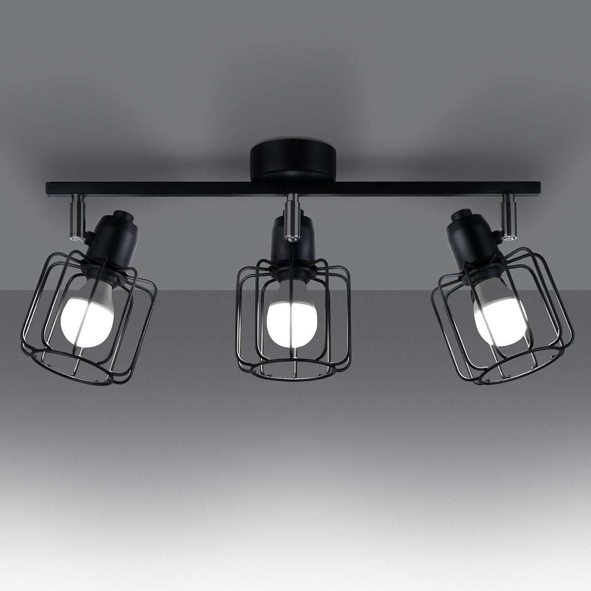 Plafon CELUBI 3 czarny LED 3000K - 48x17x19cm Sollux