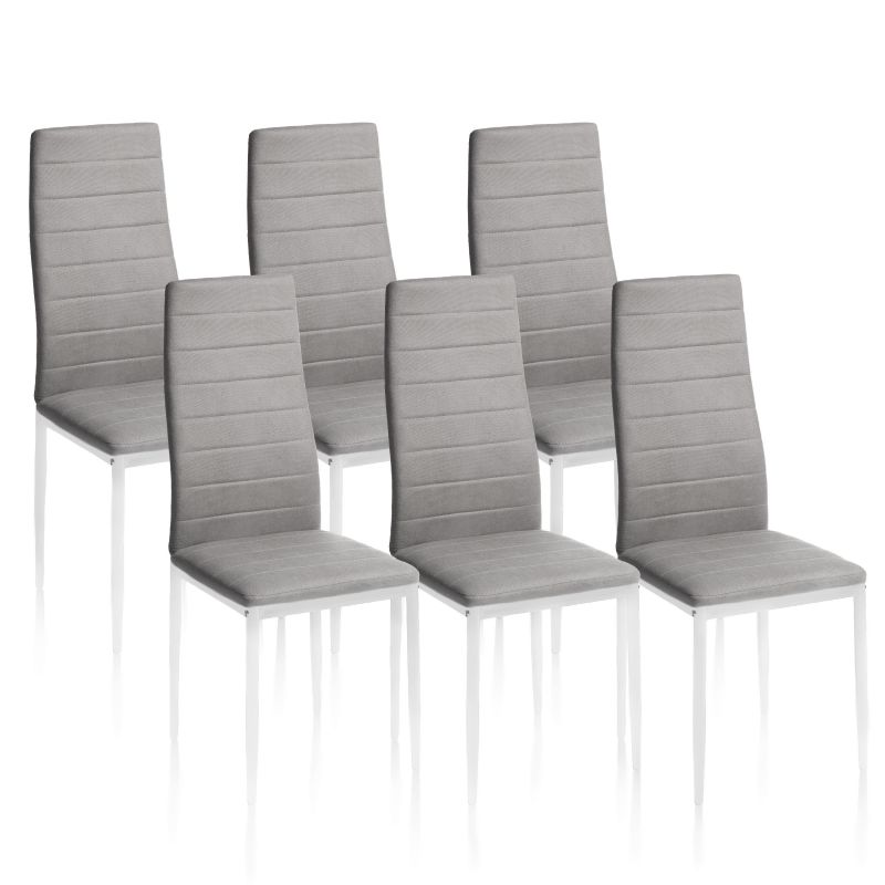 Conjunto de 6 cadeiras de jantar Yuri Gris oscuro–Blanco 39 x 97 x 38 cm - 2