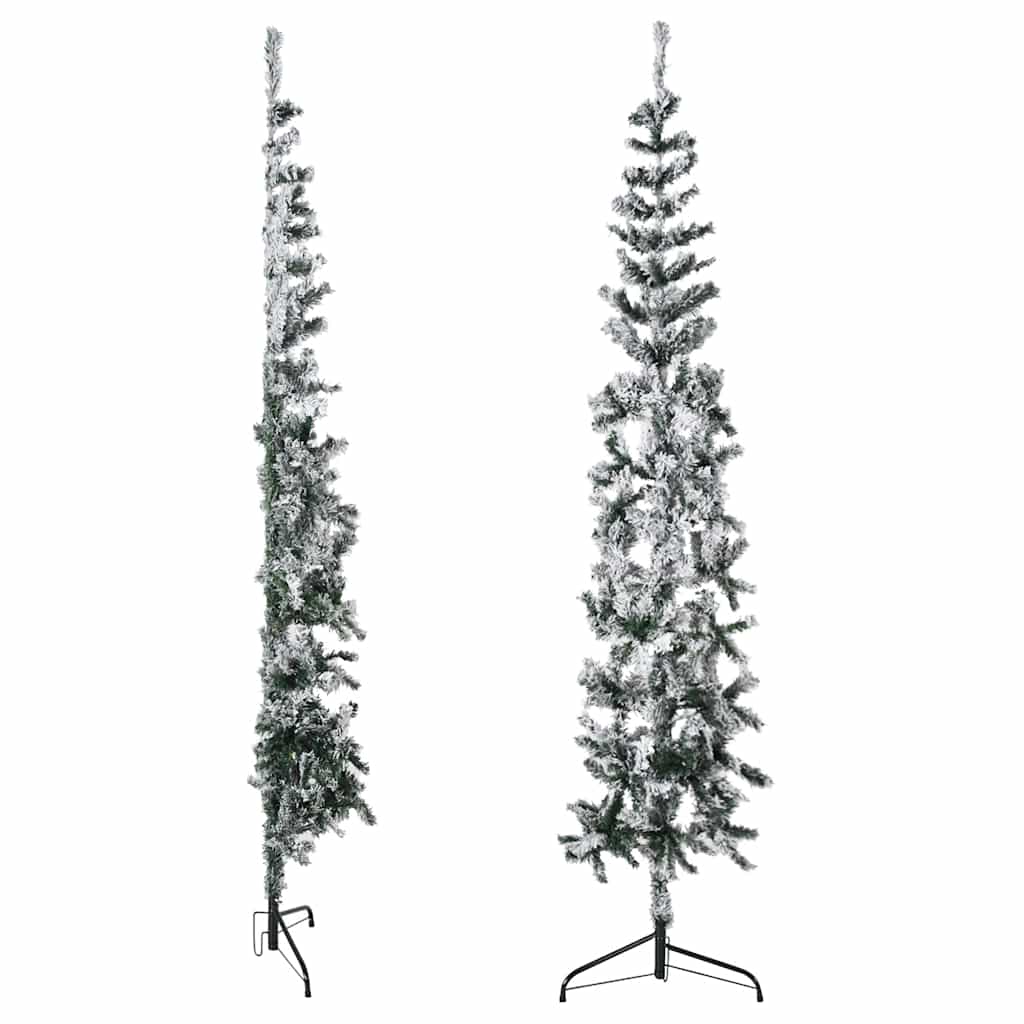 Árvore de Natal artificial meio fina com neve 240 cm - COMFORTXL - 4