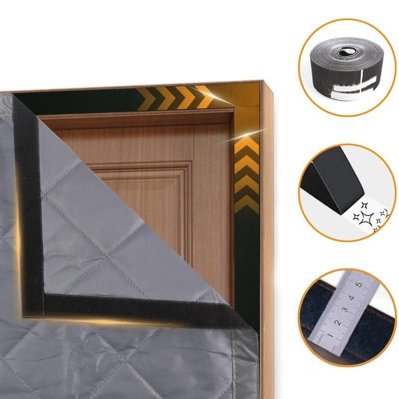 Rideau de porte magnétique avec isolation thermique, 95 x 210 cm, couverture isolante résistante aux intempéries pour portes d'entrée hivernales - 3