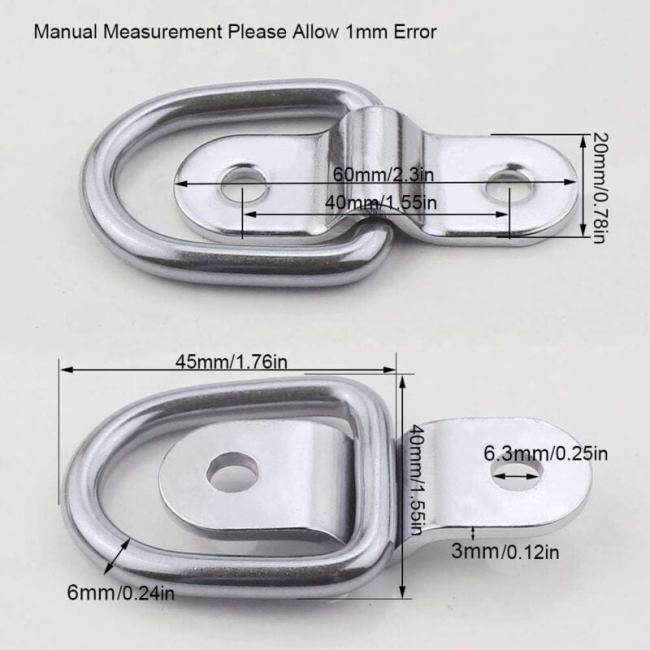 Anneaux De Fixation Coulissants Pour Boucle D'arrimage - Lot De 8 Pièces En Acier Inoxydable Et Aluminium - Capacité 1500-1800 Kg - 3