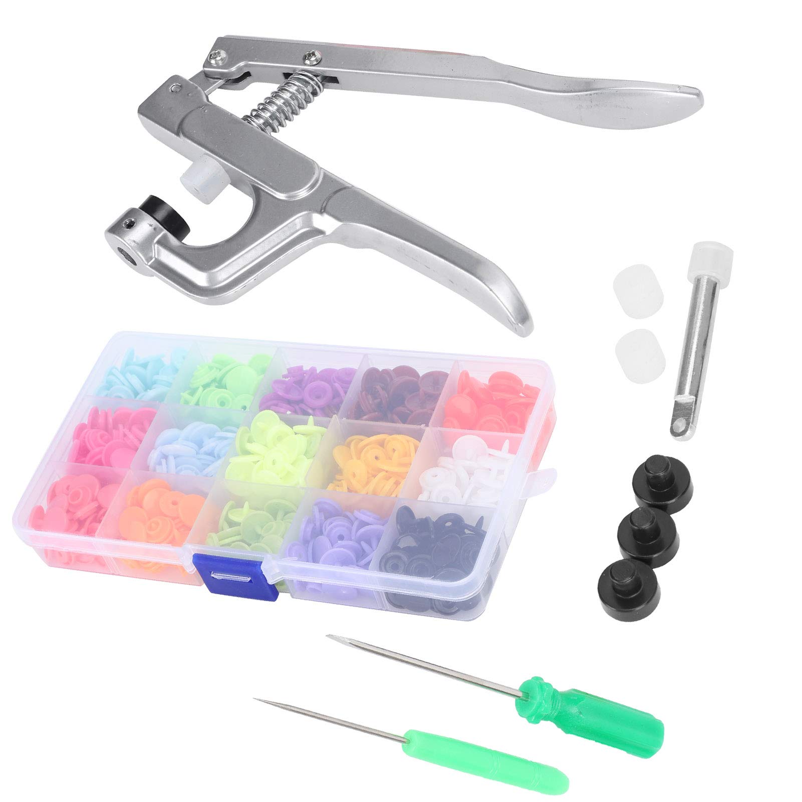 50 set bottoni automatici in metallo bottoni per cucire elementi di fissaggio per vesti borse artigianali in pelle accessori pinza di installazione strumento 10mm 12mm 15mm  15