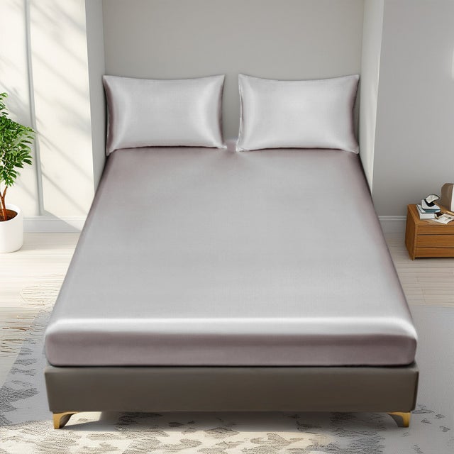 Draps brillants et lisses (90 x 200 x 30 cm), confortables, respirants et frais ; linge de lit d'hôtel luxueux ; unisexe - poches profondes ; dra