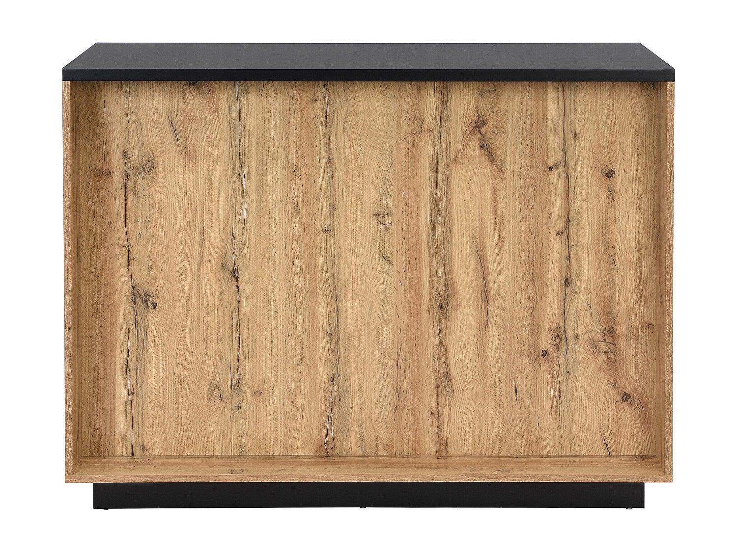 Ilot central de cuisine avec 2 portes et 1 niche en MDF - Naturel et noir - CORELINA - 8