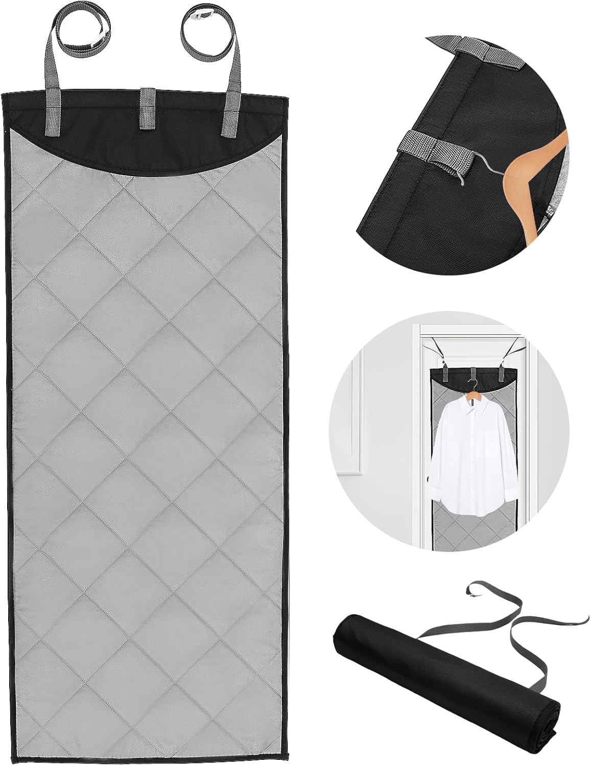 Mata parowa odporna na ciepło, zawieszana pionowo nad drzwiami, składana i przenośna do prasowania ubrań parą, 115,27 x