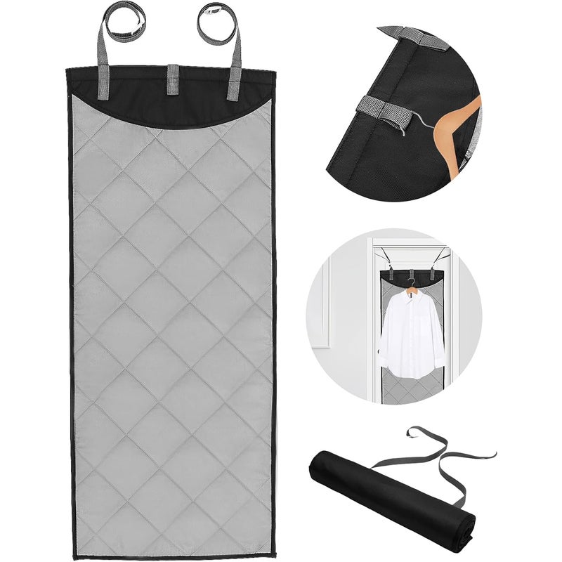 Mata parowa odporna na ciepło, zawieszana pionowo nad drzwiami, składana i przenośna do prasowania ubrań parą, 115,27 x