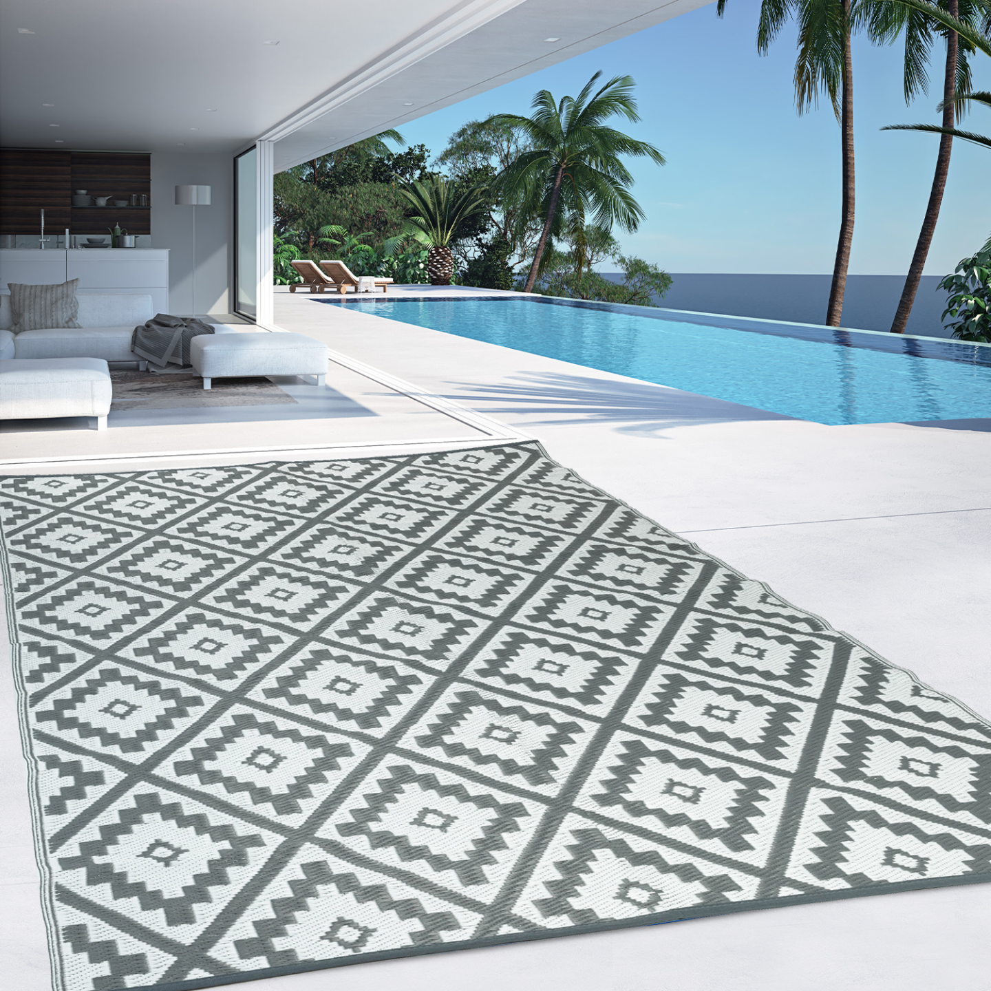 Tapis extérieur BAHAMAS gris 180 x 280 CM - 3
