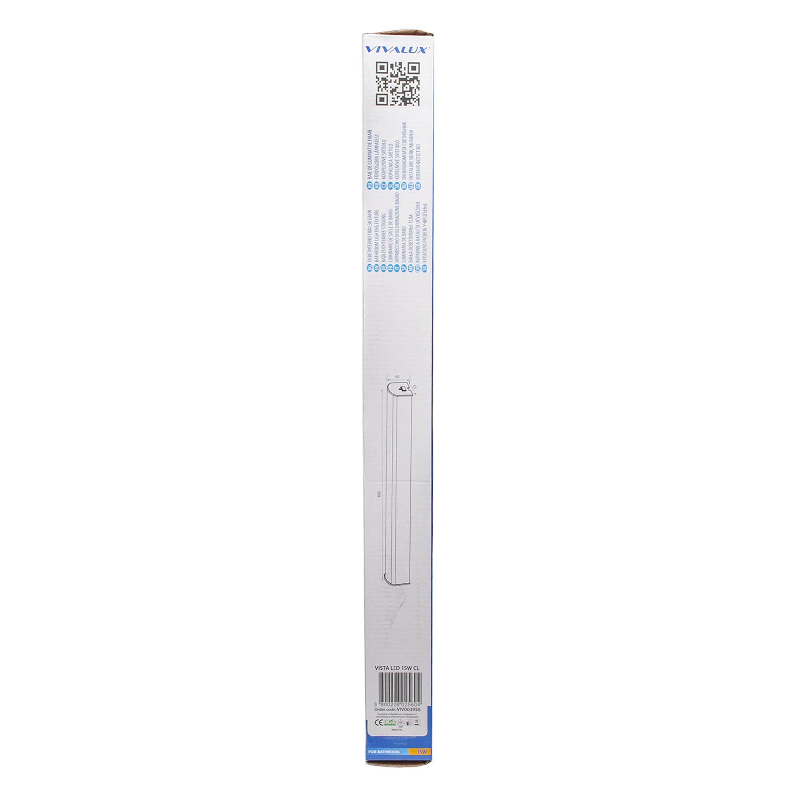 Applique murale LED 15W 1200lm, 60cm, avec interrupteur, pour miroir de salle de bain, dressing ou atelier. Lumière neutre 4000K, 230V. - 10