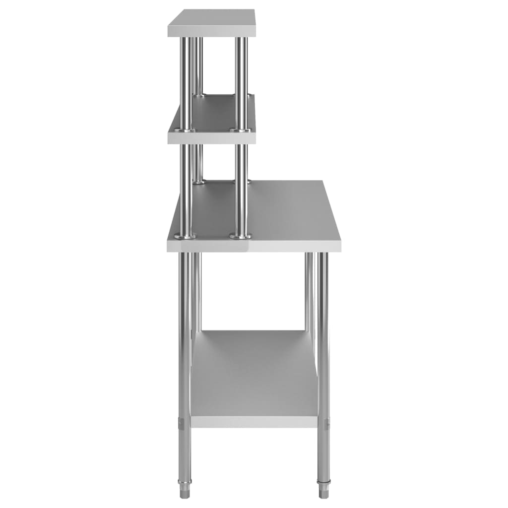 Mesa trabalho cozinha c/ prateleira 120x60x150cm aço inoxidável CFW367124 - 4