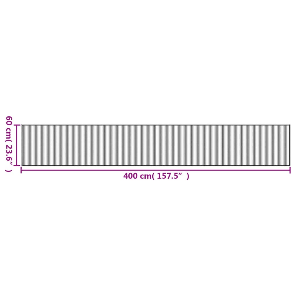Tapis rectangulaire naturel 60x400 bambou - 8