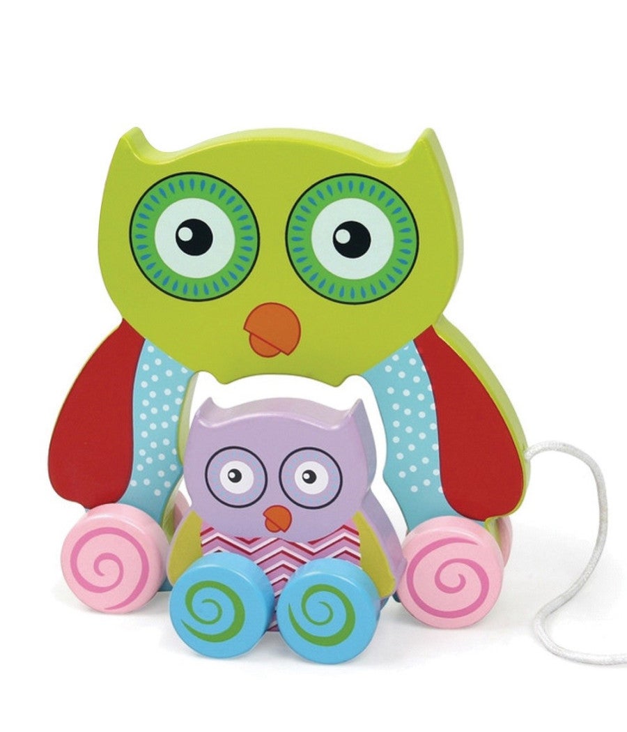 Trade Shop Gioco Gufetto Legno Trainabile Gufo Giocattolo Per