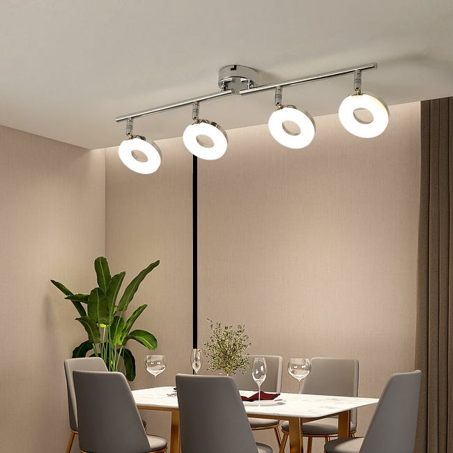Navaris Plafoniera LED Rotonda Dimmerabile 29,3 Cm – Retroilluminazione, 18W, 4000K, Bianco Neutro, 1700 Lumen, Per Soffitto