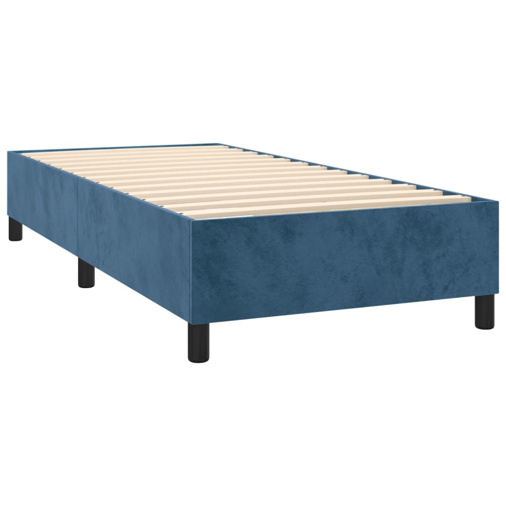 Sommier à lattes de lit avec matelas Bleu foncé 100x200 cm — COMFORTXL - 4