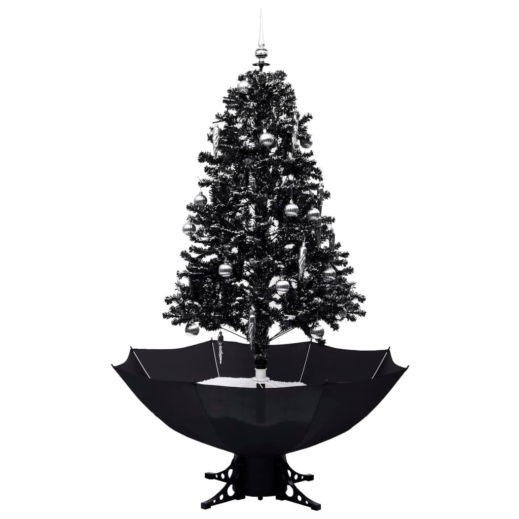 Maison Exclusive - Albero di Natale con Nevicata e Base ad Ombrello Nero 170cm PVC - 2