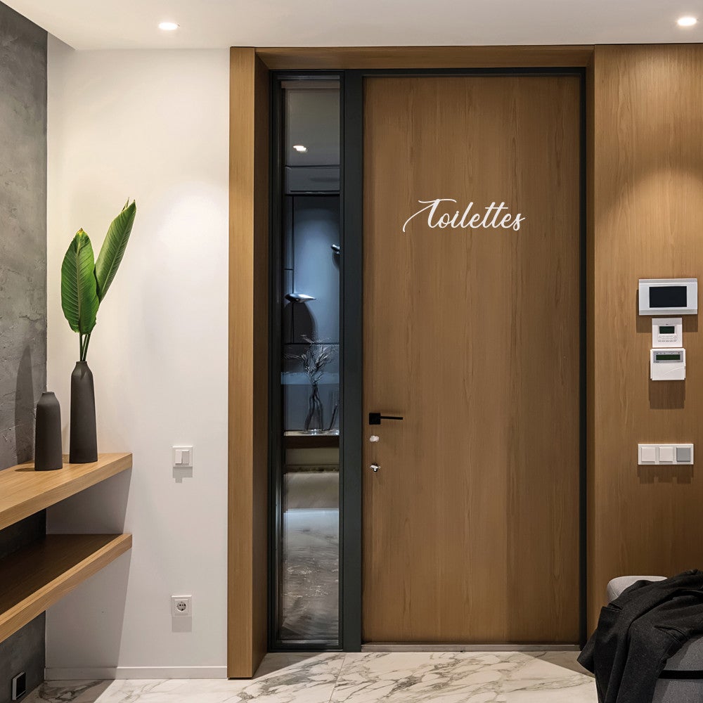 Plaque de Porte Maison Toilettes, Salon, Chambre, Buanderie, Bain, Cuisine? Mot Décoratif Porte Autocollant 3D Plexi Noi - 2