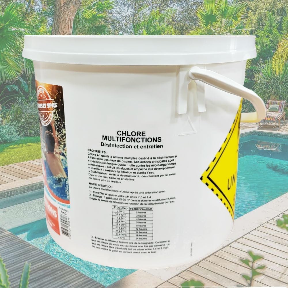 5kg Chlore Multifonction en Galet de 250g, Désinfection Longue Durée 7 Actions, Haute Teneur en Chlore (92%), Fabriqué en France - 4