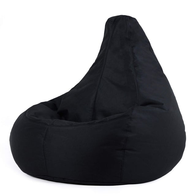 Pouf Icon inclinable à dossier haut intérieur extérieur, salon, jardin, noir, 84x84cm Oeko-Tex®