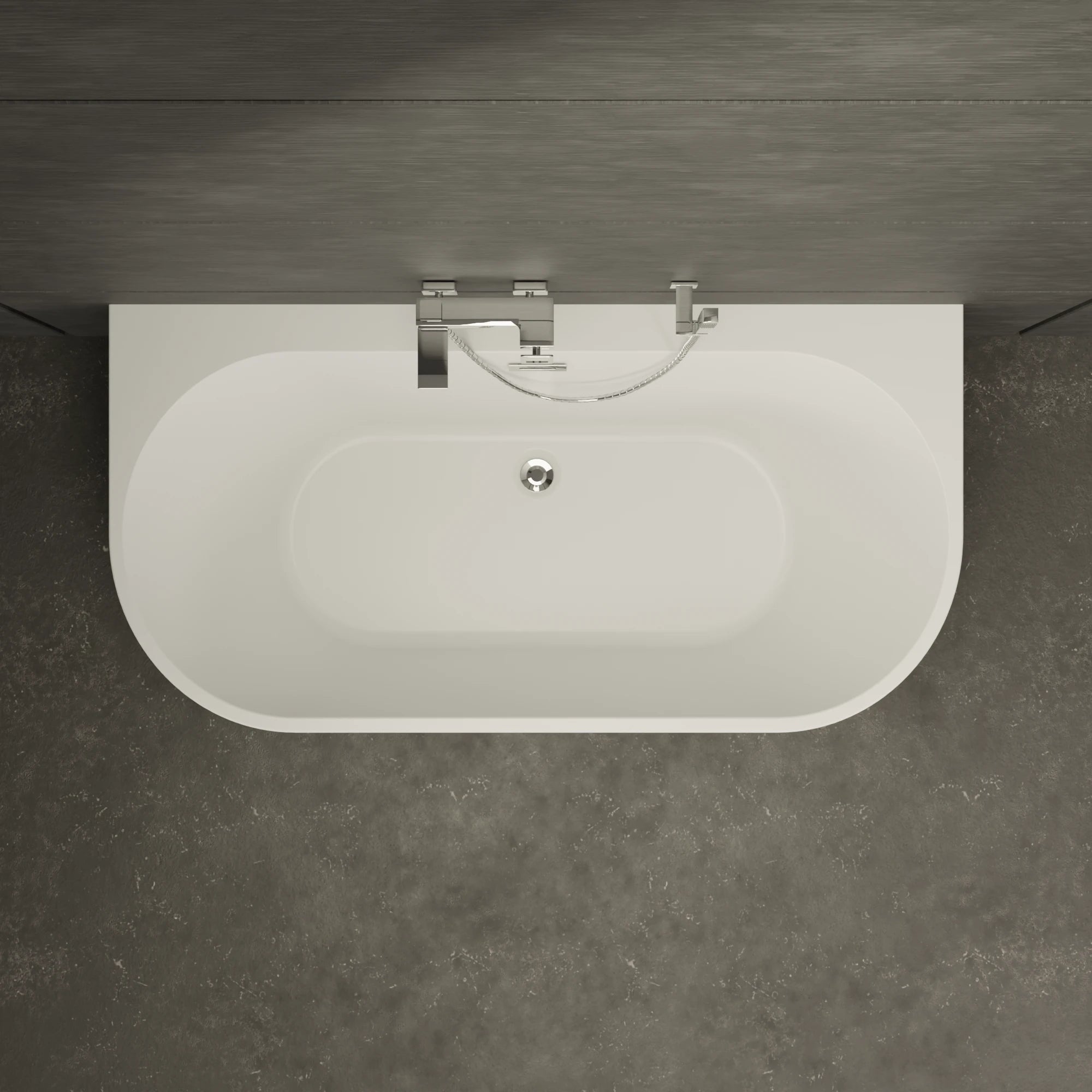 Baignoire Semi-îlot Murale Naos 160 Blanche 160 X75 X58 Cm, By Spalina - 2