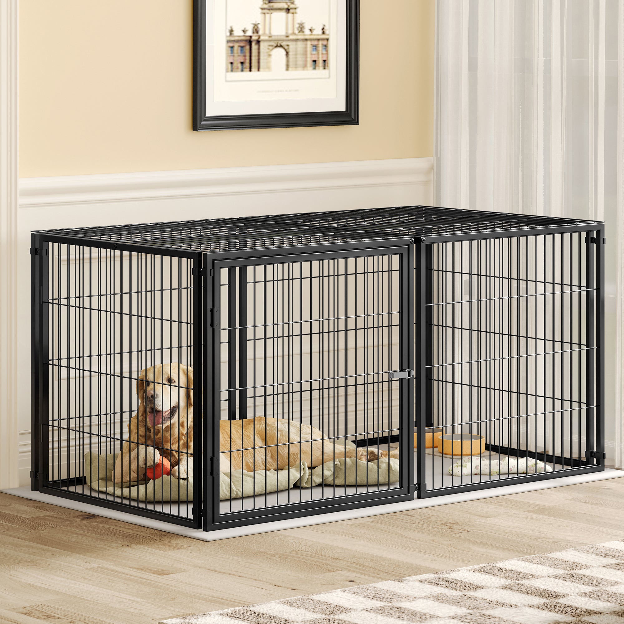 Basics Modulare Moradia para Cão 160x80x80 cm, Flexibler Hunde-Käfig mit Sicherheitsdec... - 5