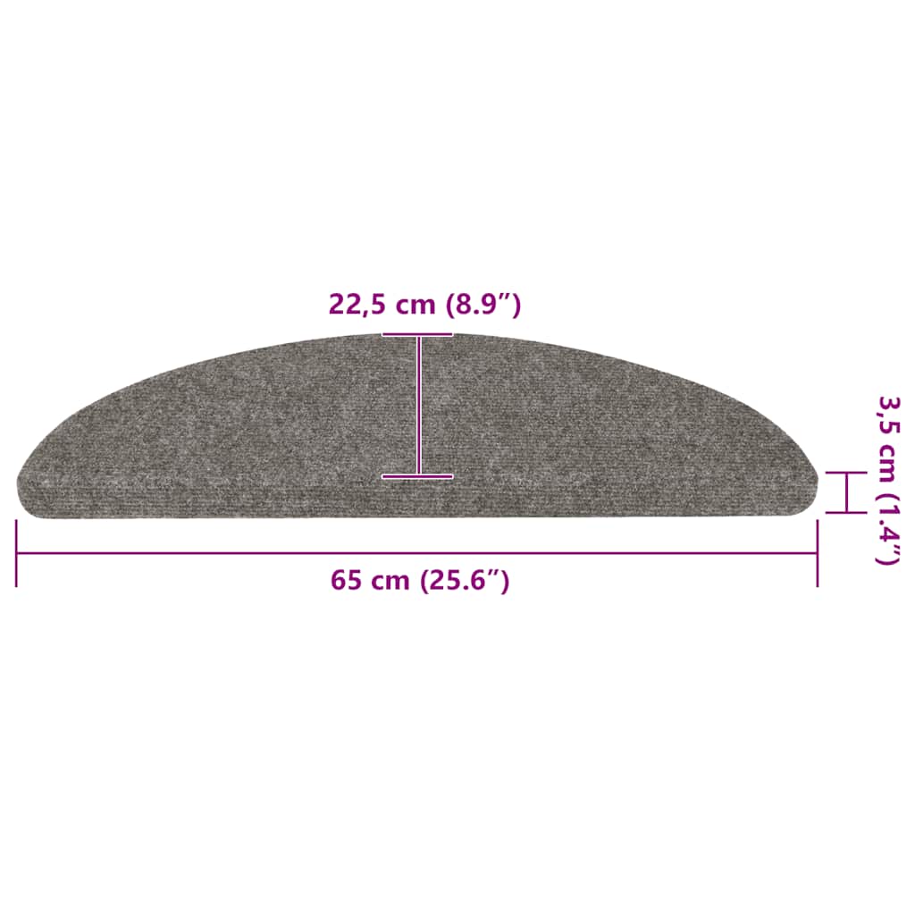 Tapis d'escalier auto-adhésifs 20 pcs | Paillasson d'escalier | Tapis de marche gris 65x22,5x3,5 cm CFW457214 - 8