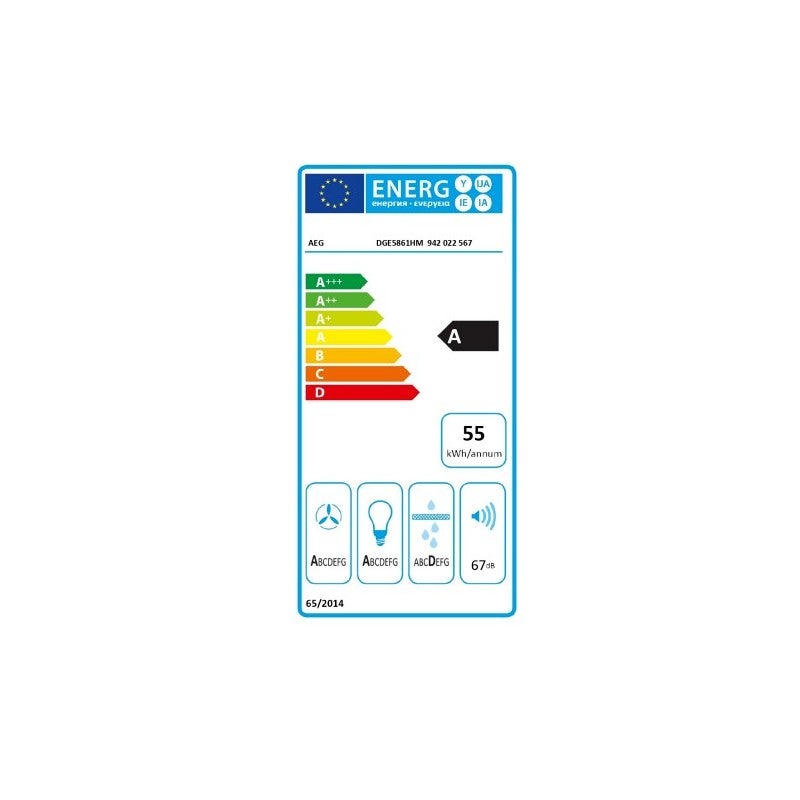 AEG DGE5861HM Intégré Acier inoxydable 700 m³/h A - 5