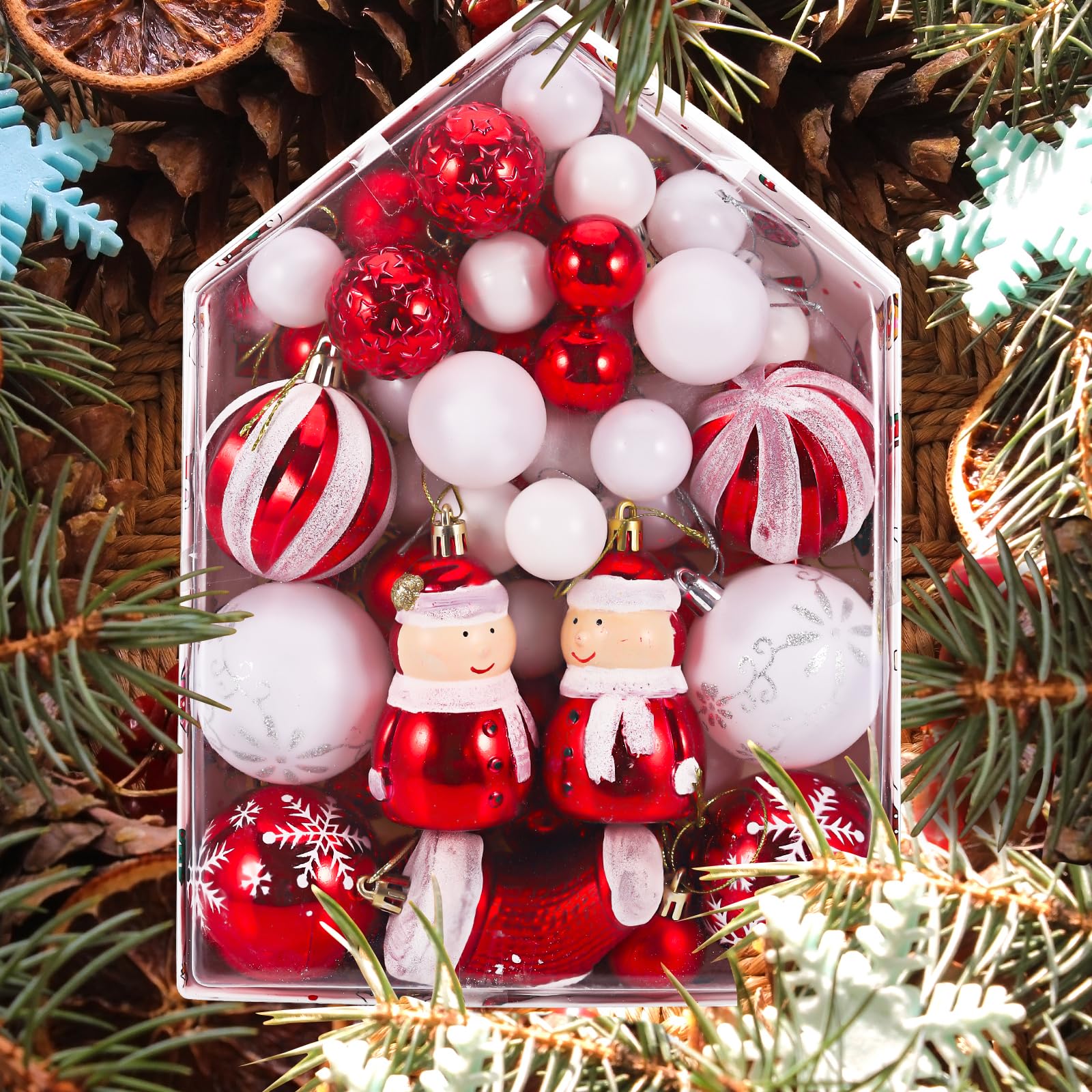 Juego de 72 adornos navideños de muñeco de nieve - Decoración para árbol de Navidad 2025, irrompibles - 4