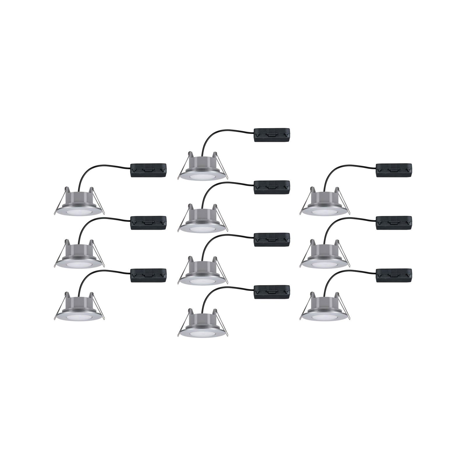Spot encastré LED Calla Kit de base orientable IP65 rond 90 mm 30° 10x5,2W 10x460lm 230V gradable 4000K Chrome mat - 5