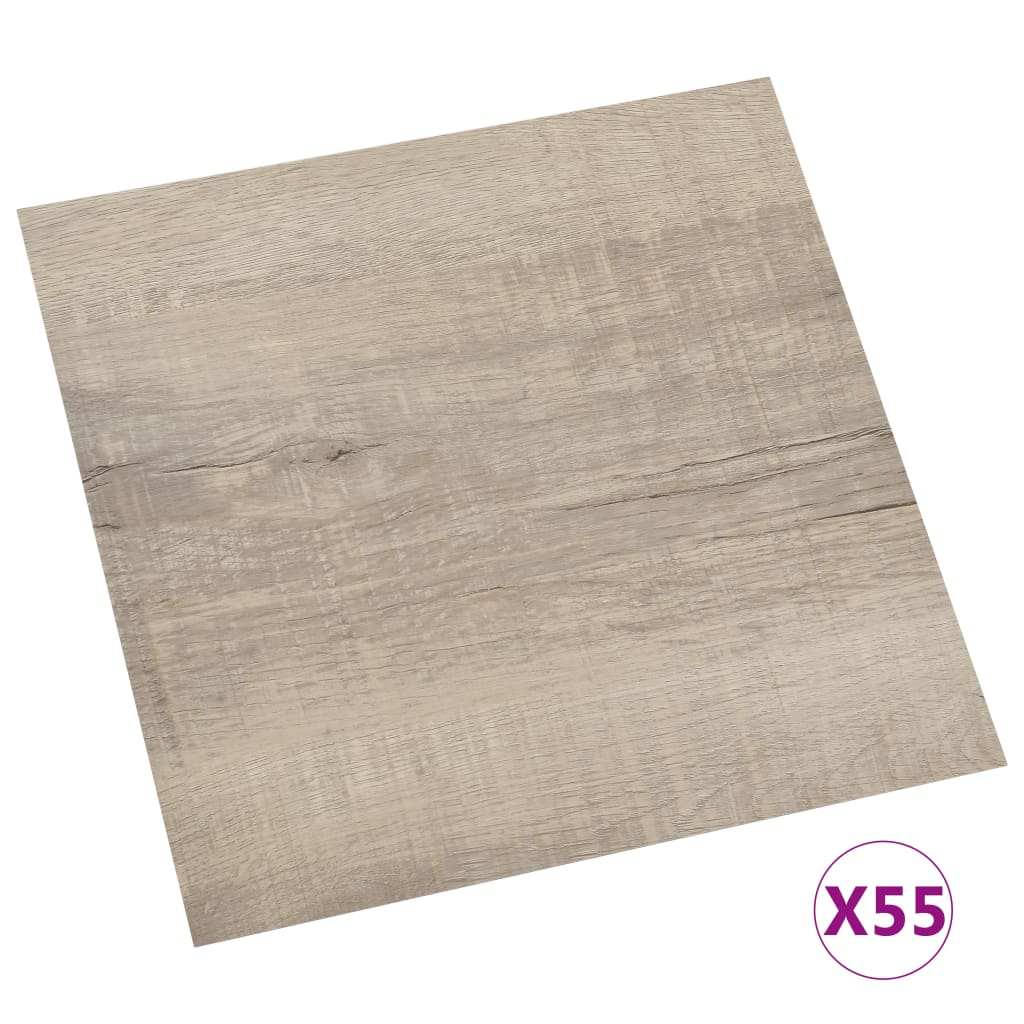 55 piezas lamas para suelo autoadhesivas | tarimas de suelo | tarimas autoadhesivas pvc 5,11 m² gris taupe cfw67580
