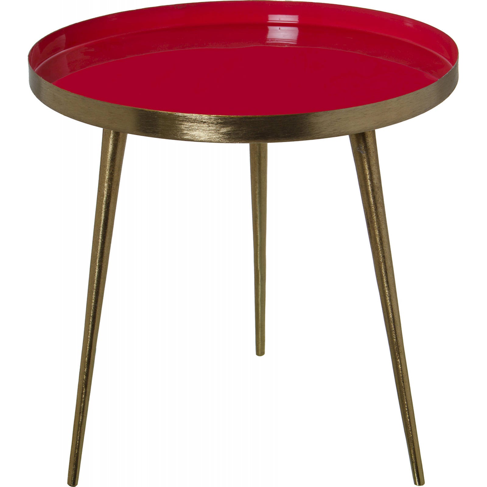 Table Rouge Table d'appoint design épuré en métal rouge elegante 46 x 46 x 46 cm ...