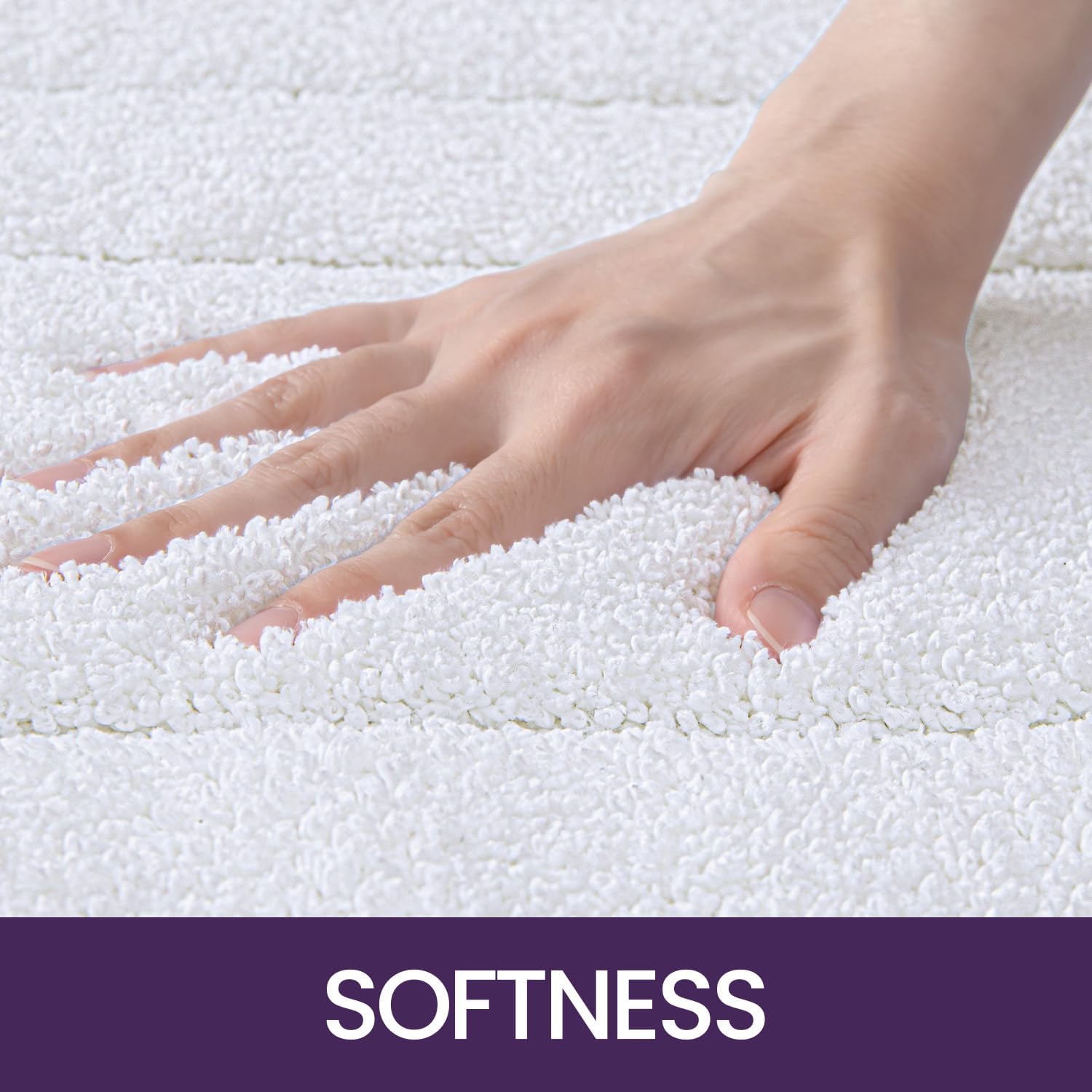 Tapis de Bain Antidérapant 40 x 60 cm, Moelleux en Microfibre, Absorbant l'eau, Lavable en Machine, Extra Epais, pour Salle de Bains, Blanc - 2
