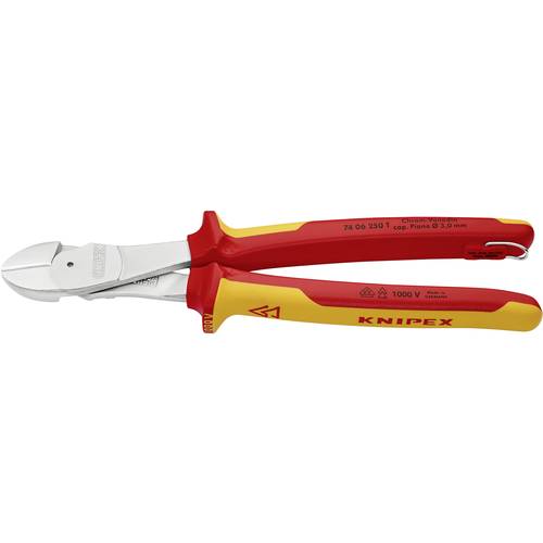 Knipex Tronchese Laterale per Meccanica Tipo Forte Cromata, Isolante, Collaudati Vde, Incorporato per Agganciare Una Protezione Anticaduta 250 Mm 74 0
