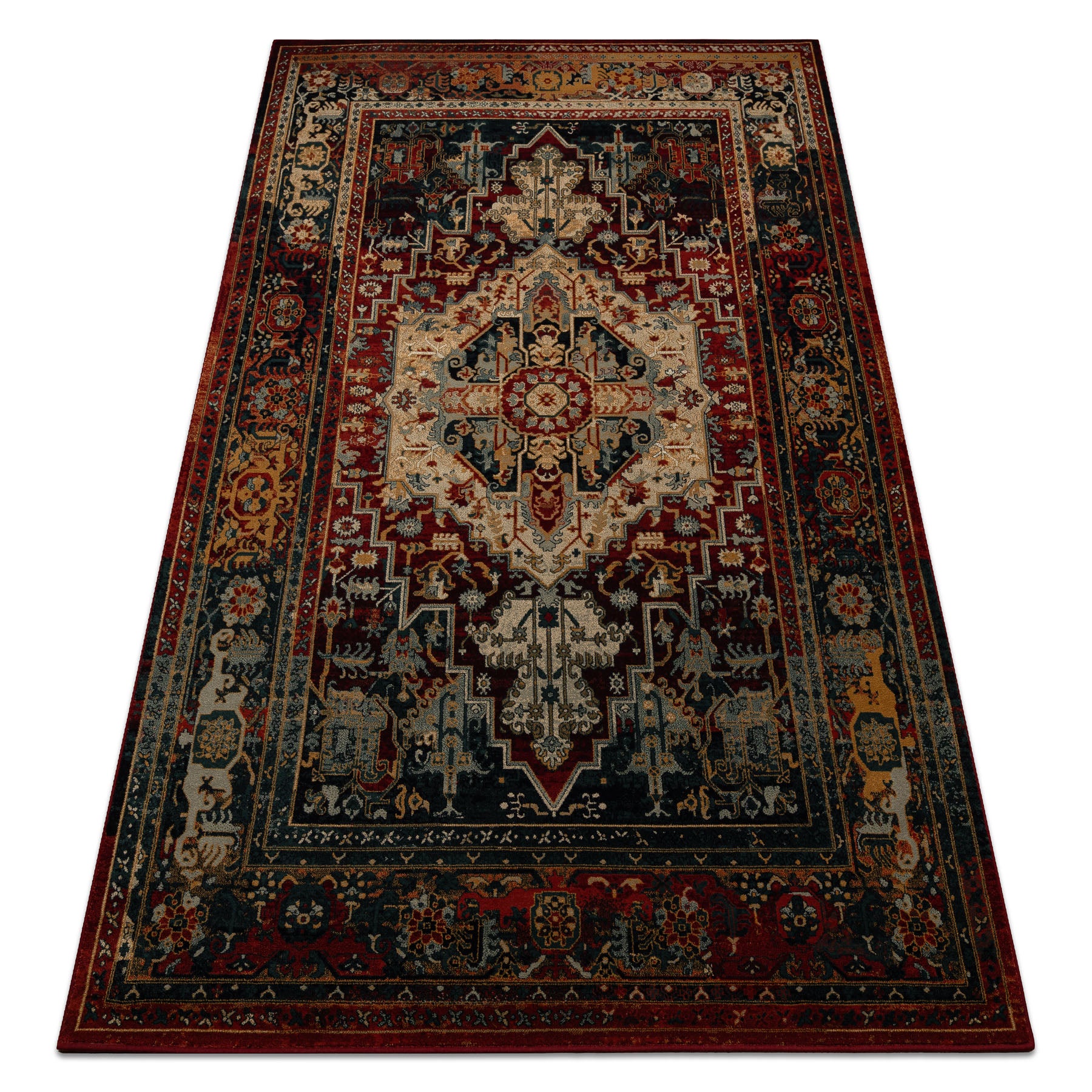 Dywan wełniany POLONIA ALHAMBRA Ornament, ramka rubin 170x235 cm