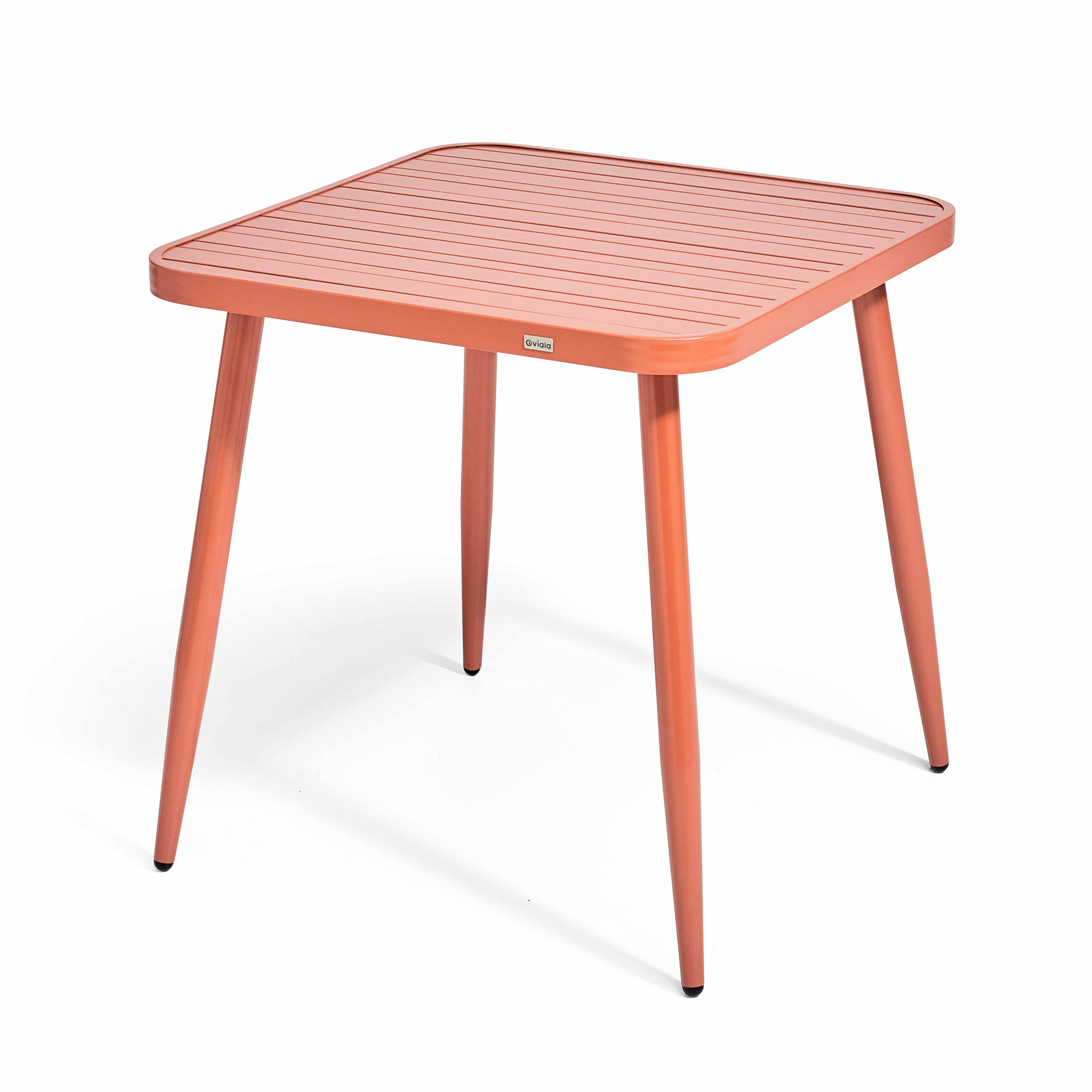 Table De Jardin Aluminium O11 – 105 X 65 X 39 Cm – Design Moderne, Pieds Réglables – Terracotta - 3