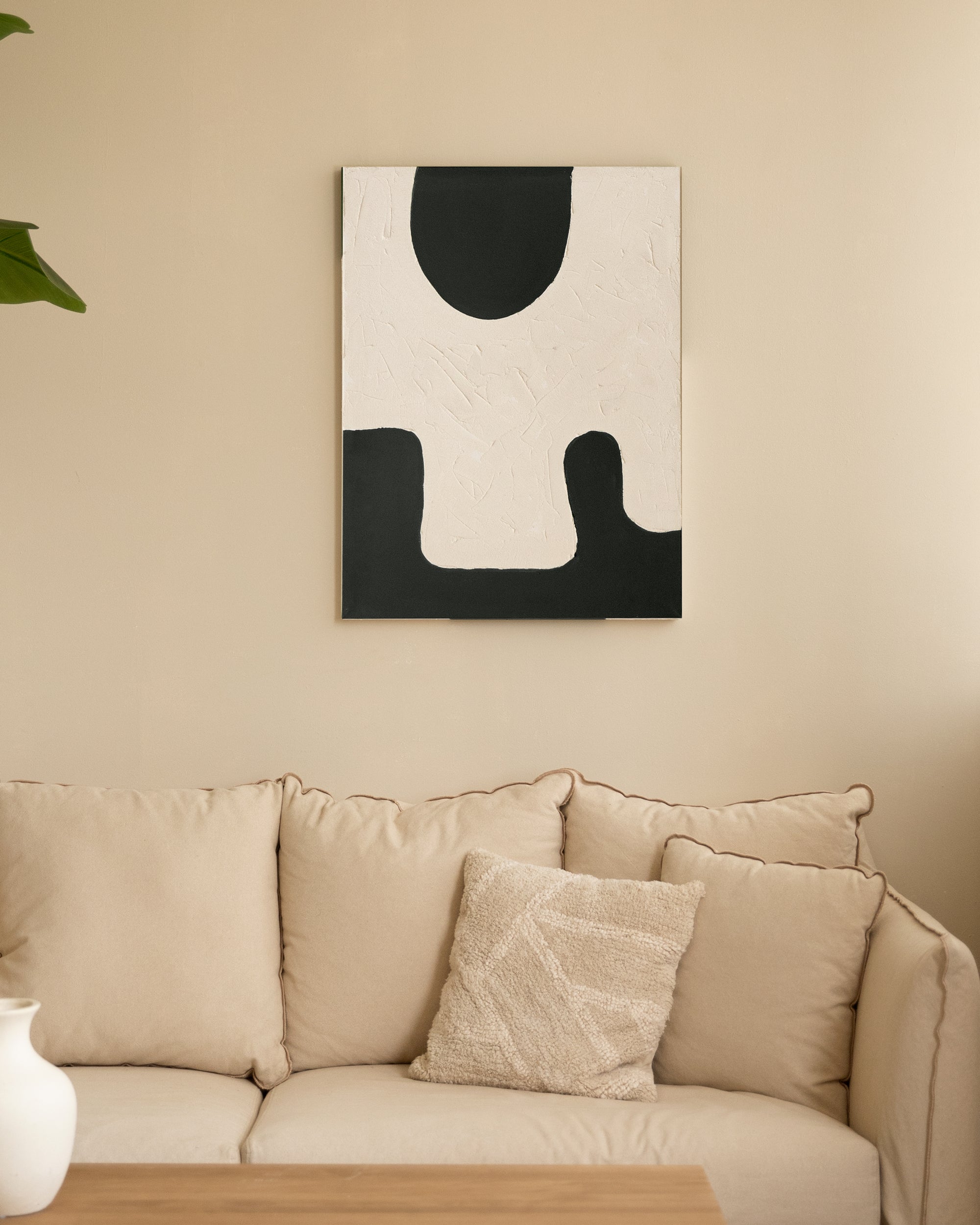 VARO - Tableau décoratif sur toile de coton avec cadre en bois blanc peint à la main à la peinture à l'huile 80x60cm - DECOWOOD - 4