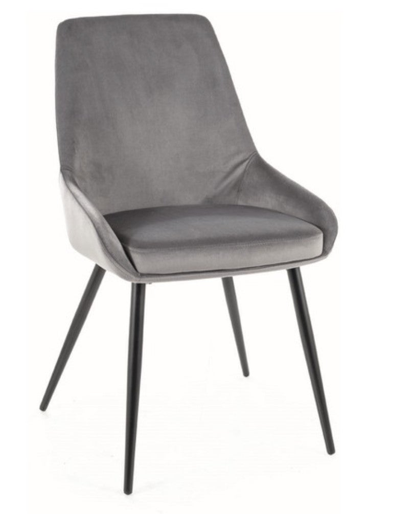 Krzesło tapicerowane COBE VELVET szare