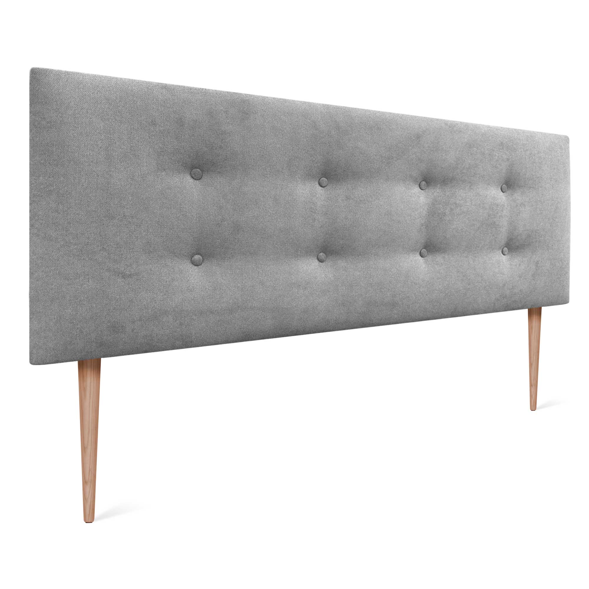 DHOME Cabecero de Tela AQUALINE Pro con 2 hileras de Botones y Patas Cabezal tapizado Cama Lujo (Gris, 135cm) - 3