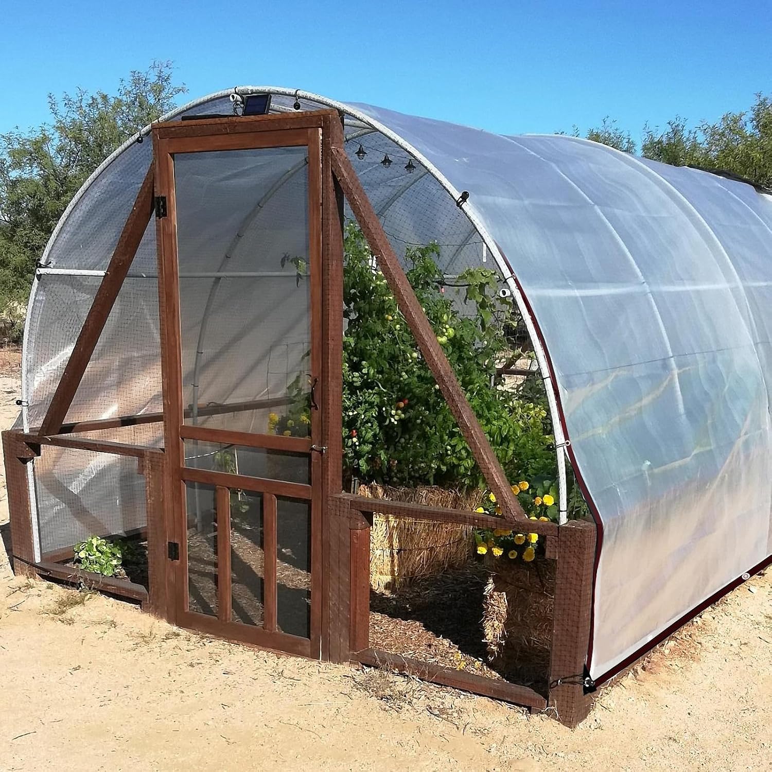 Bâche transparente imperméable multifonctionnelle, bâche en PE imperméable, résistante au vent, adaptée à une utilisation extérieure, 3 m x 4m - 4