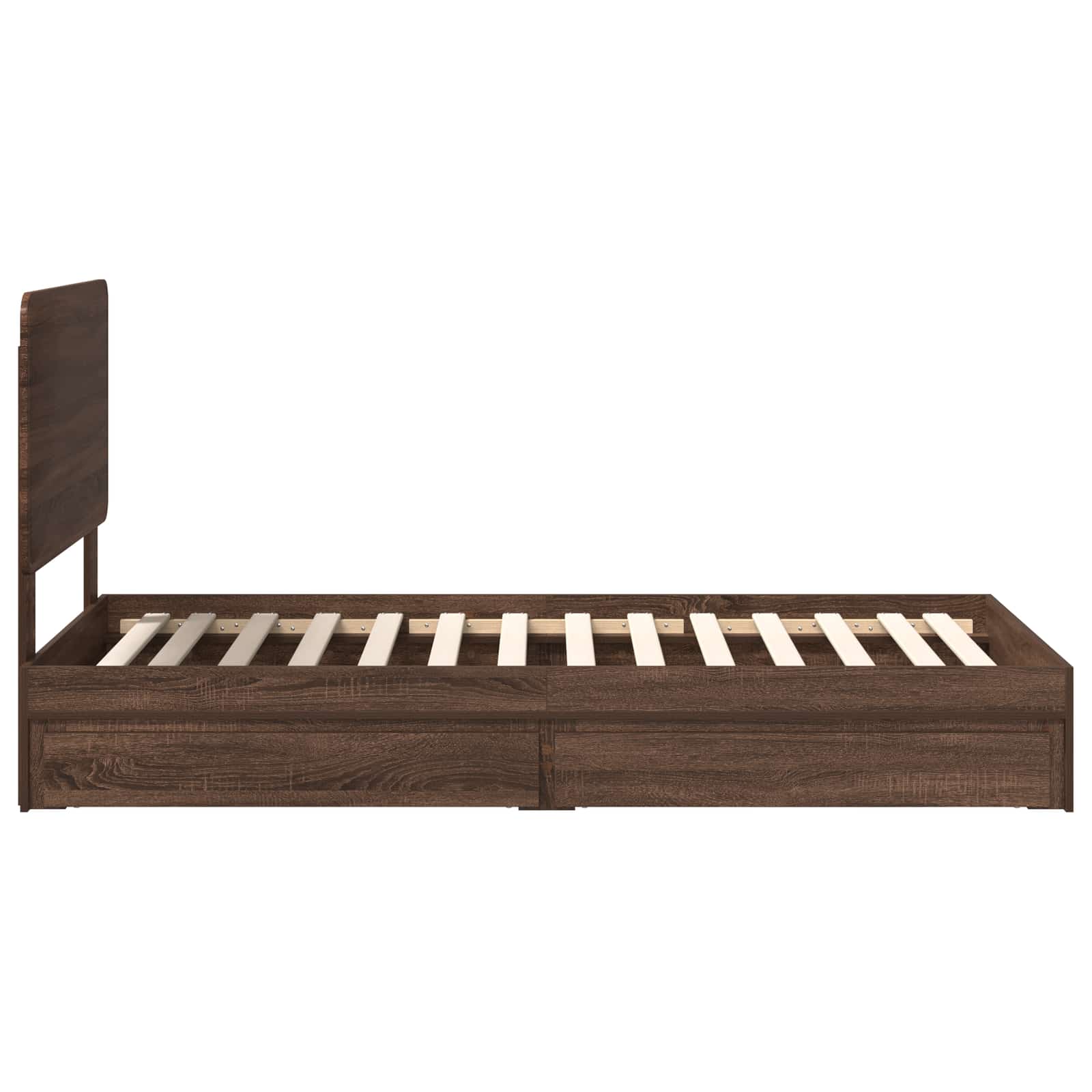 Lit coffre chêne brun 75 x 190 cm panneau de bois - 9
