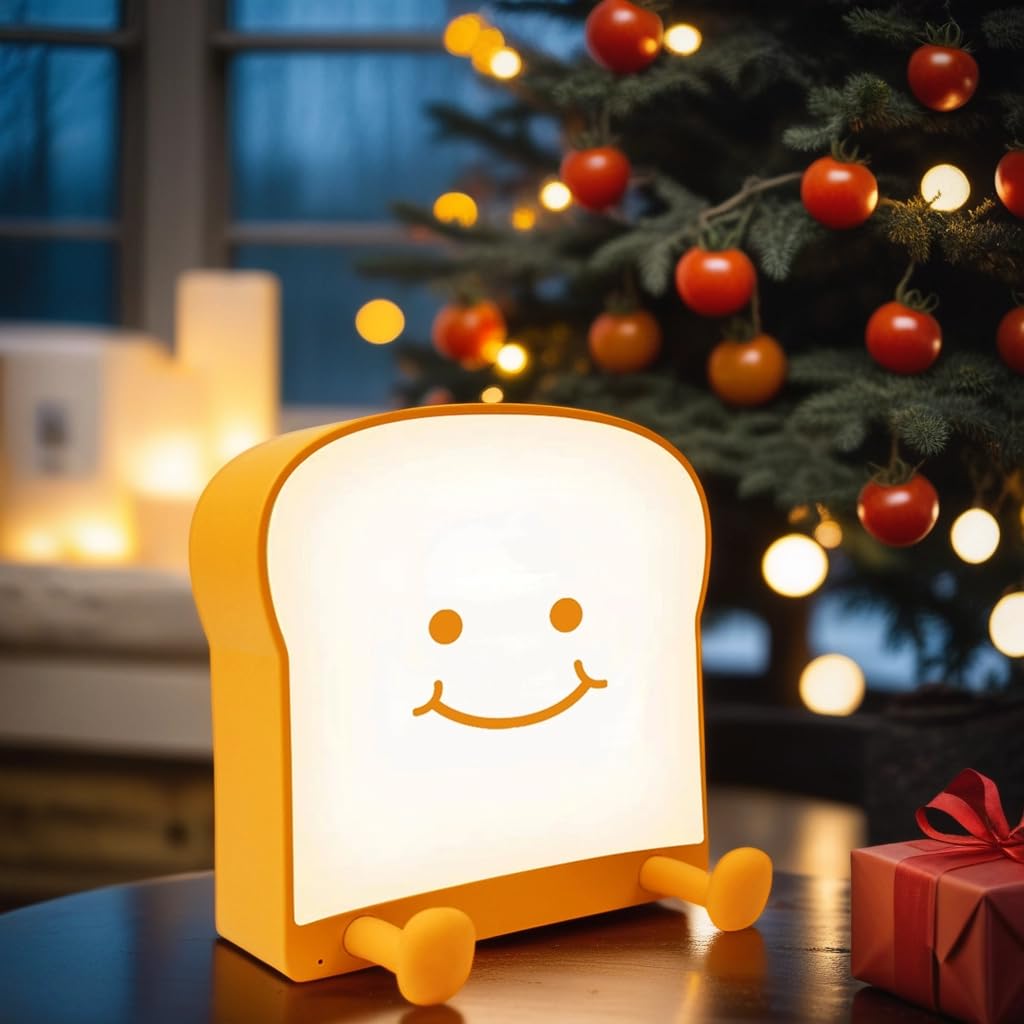 Lampka nocna Cool Toast Bread, fajna lampa biurkowa, prezenty dla nastolatek, fajna lampa stołowa, pomysły na prezenty świąteczne