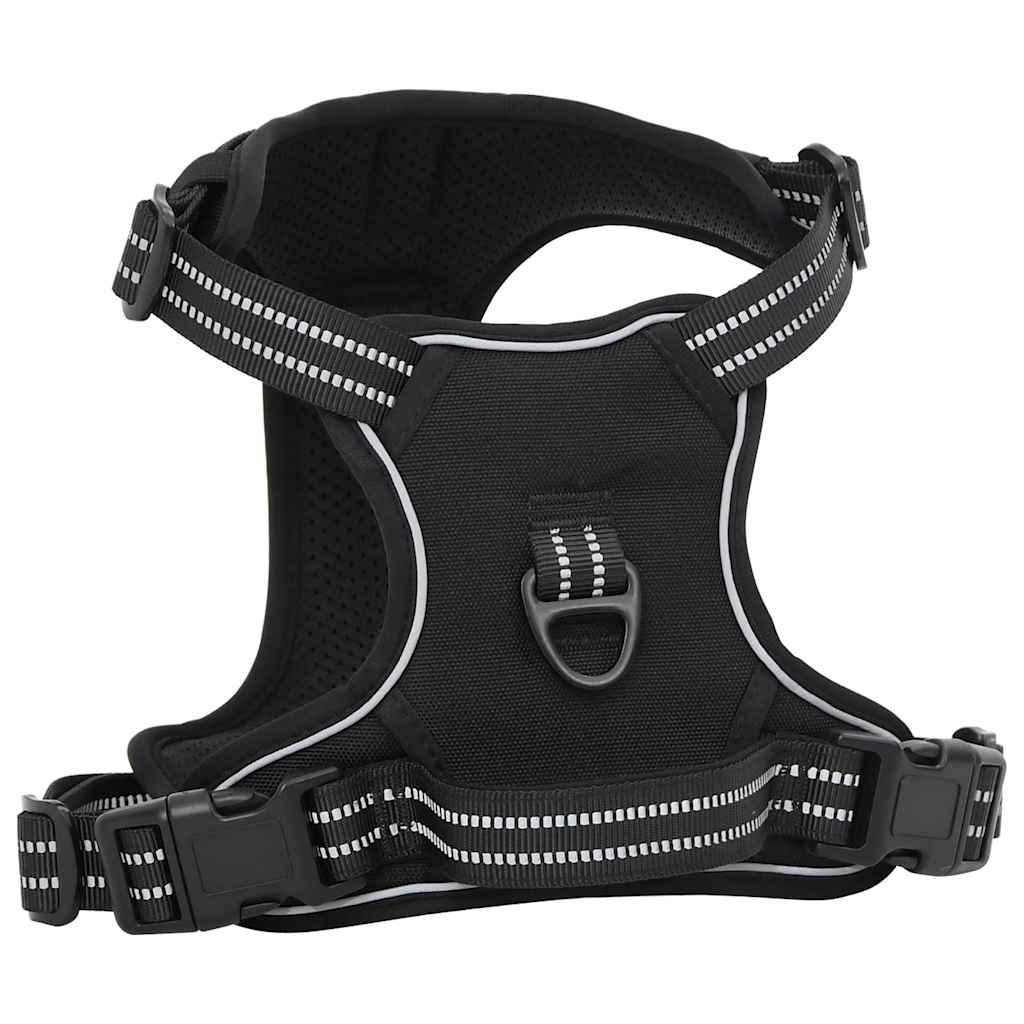 Arnés para perros con correa y collar ajustable negro XL vidaXL - 4