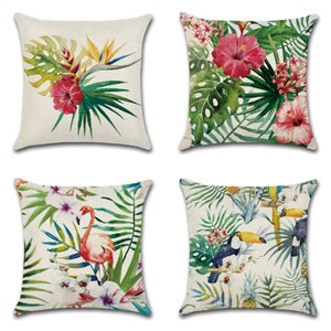 Housse De Coussin Tapisserie 45x45 Cm - Ara Dans Les Fleurs - Neuf