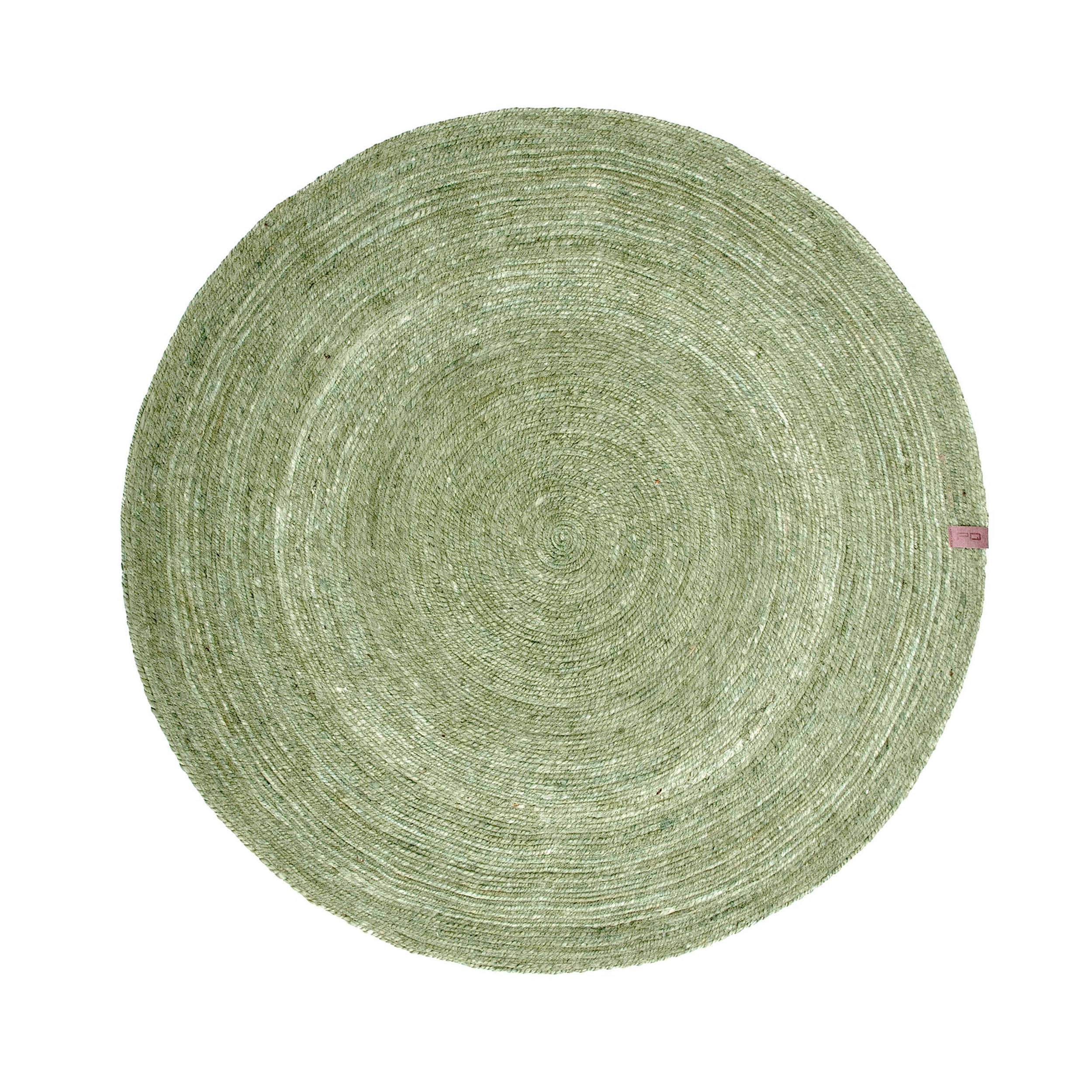 Dywan vintage okrągły Ø140 cm zielony jednokolorowy – styl retro, elegancki design