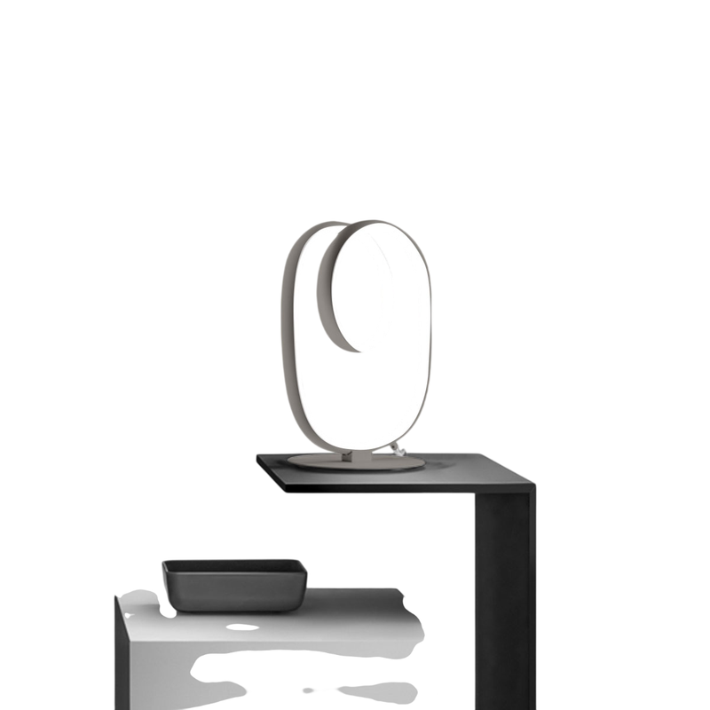 Gea Luce  Diva, Lámpara De Mesa Led Regulable De Diseño Moderno, Aluminio Titanio, Difusor De Silicona, Luz Cálida 3000K, 17W Blanco Aluminio, Leroy Merlin