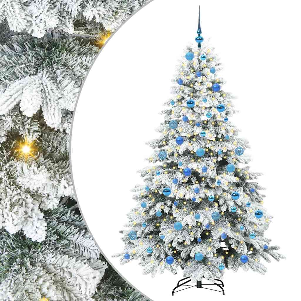 Sztuczna choinka z 300 diodami LED Zielony 180 cm PE i PVC