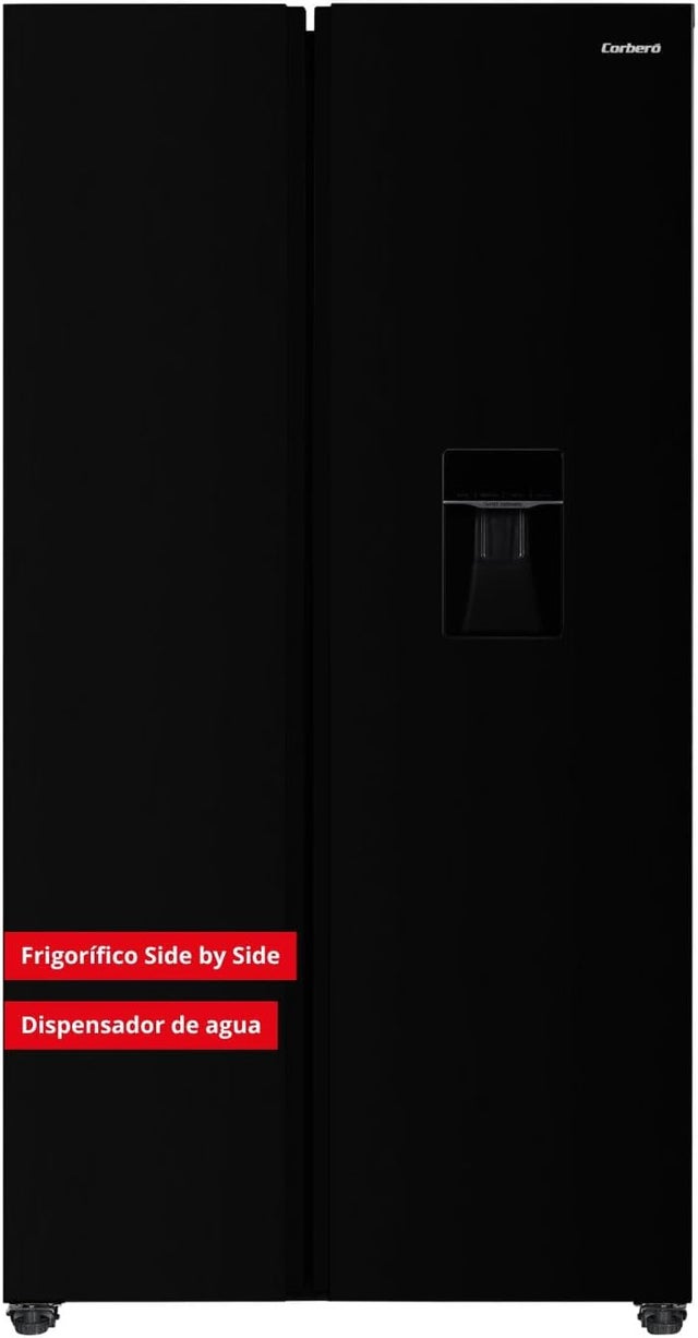 Corberó - Frigorífico Americano CFSBSH735NWD | 439L | 177x91x59 | No Frost, Inverter, Dispensador de Agua y Hielo | Negro