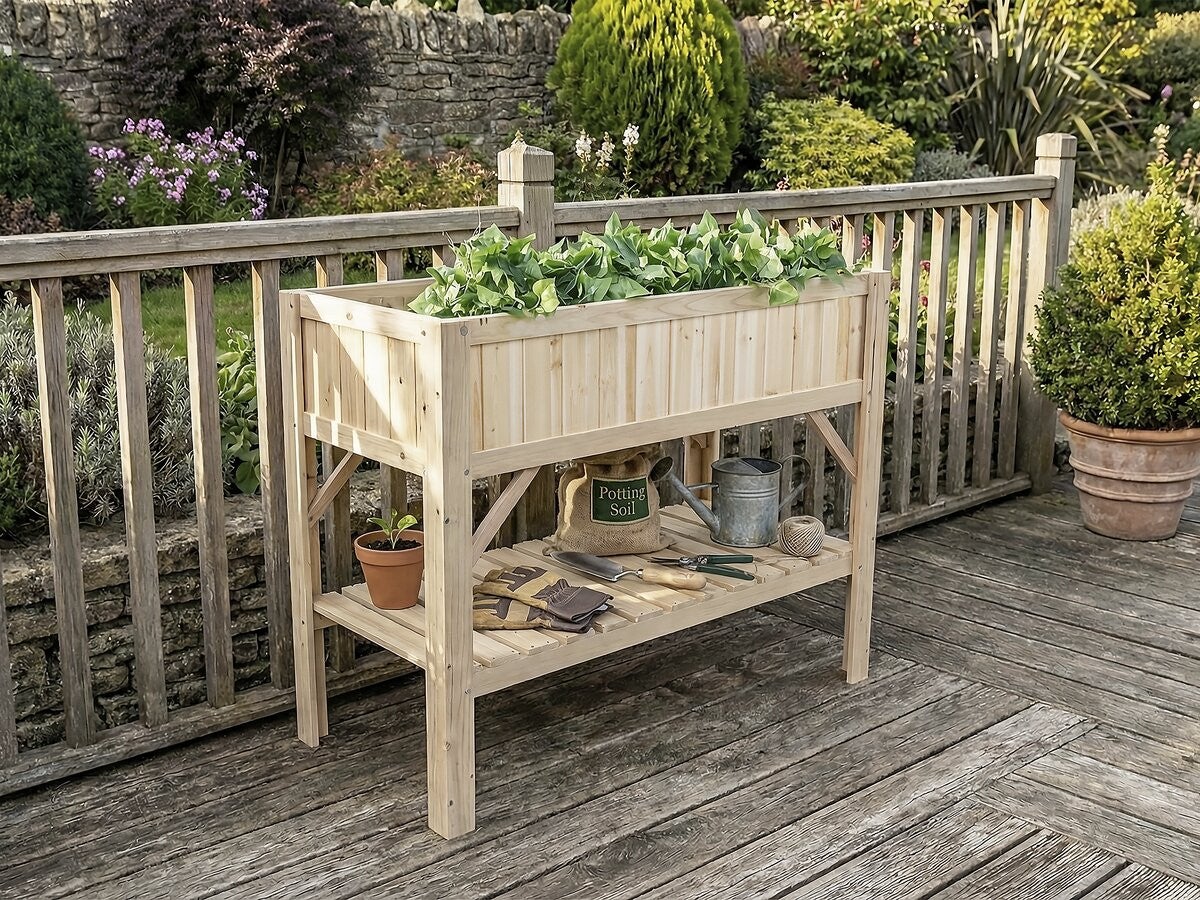 Carré potager en bois sur pieds 