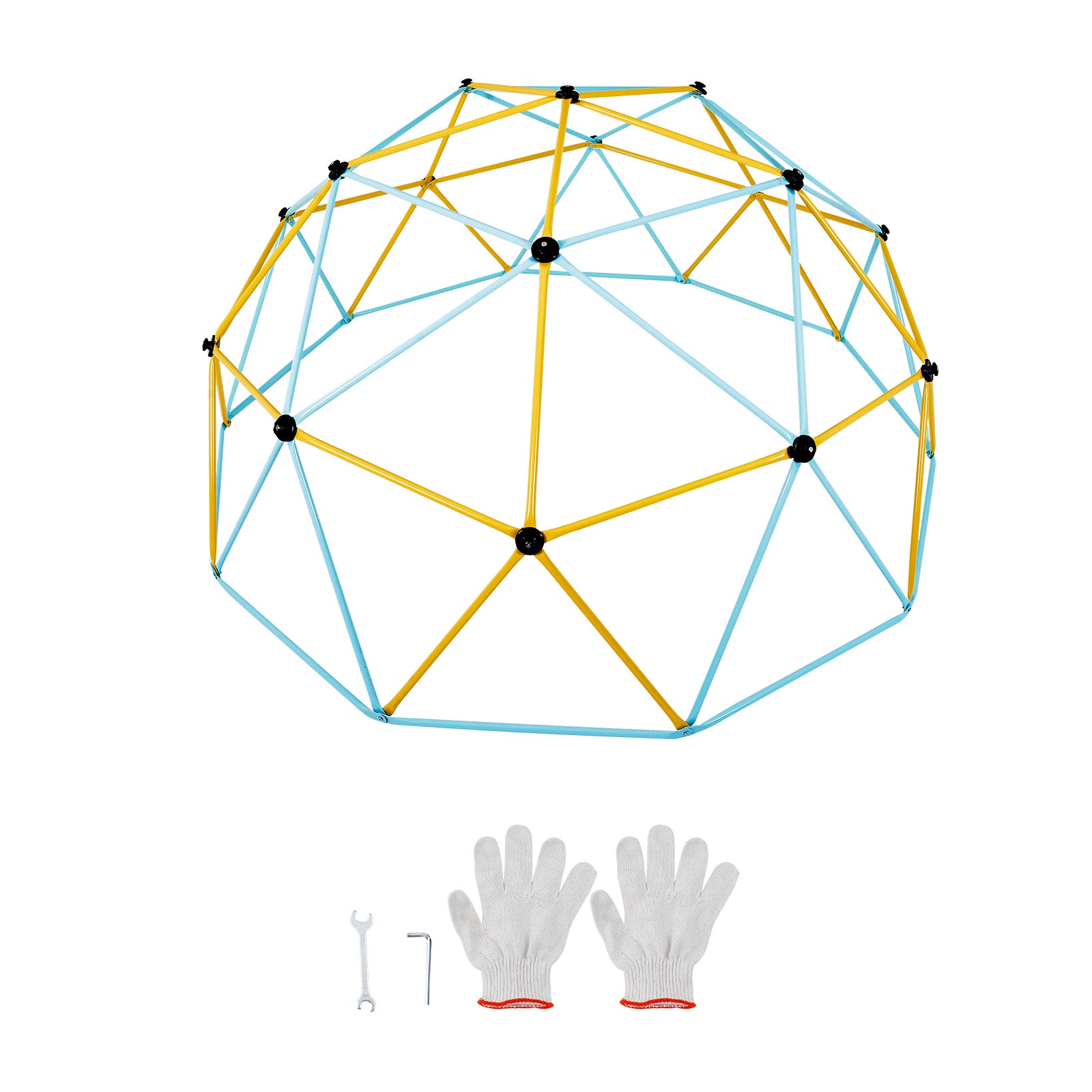 Dôme d'Escalade Géométrique pour Enfants VEVOR 3-10 Ans,Cage d'Escalade 305 cm,Supporte 340 kg,avec Poignée d'Escalade,Aire de Jeux Extérieure - 9